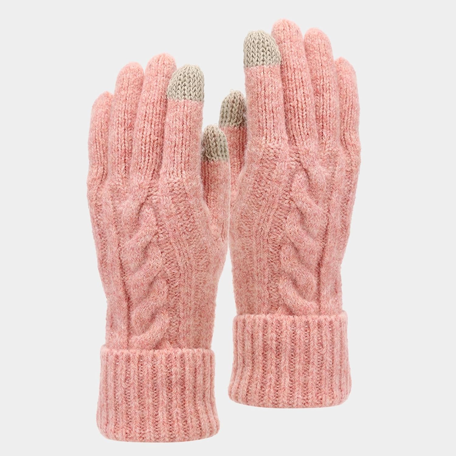Women Hat Head Wrap Thicken Knitted Scarf for Climbing Skiing Sports Headwear Girl Thickened Hat Gloves Set