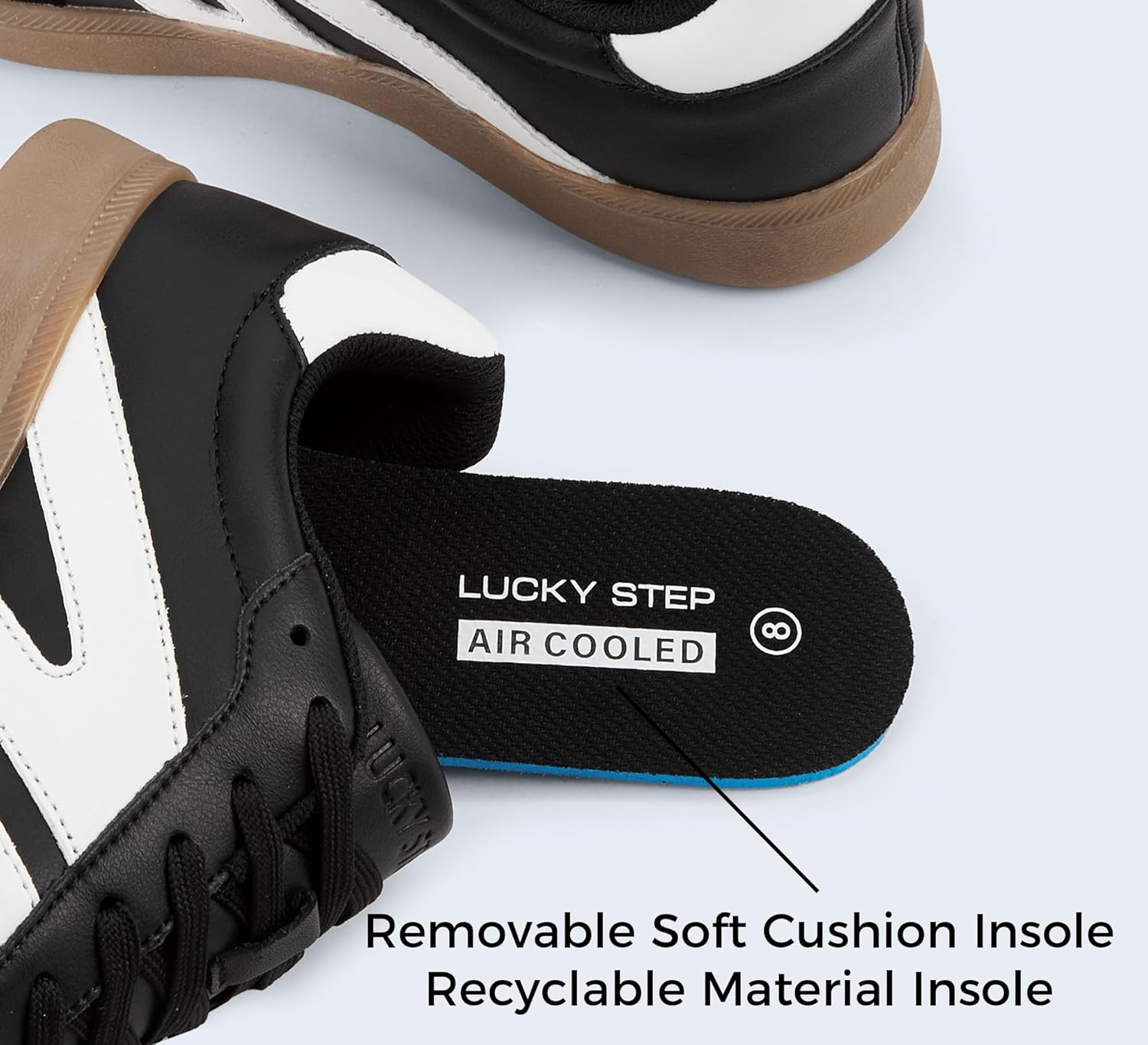 LUCKY STEP Men's Retro Fashion Sneakers Low Top Comfort Trainers Casual Lightweight Classic Walking Shoes - Image 4