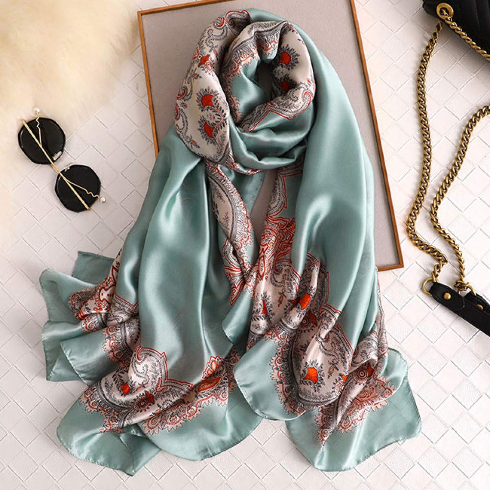 Foulard en soie écharpe femmes longue grand châle imprimé designer imprimé mode