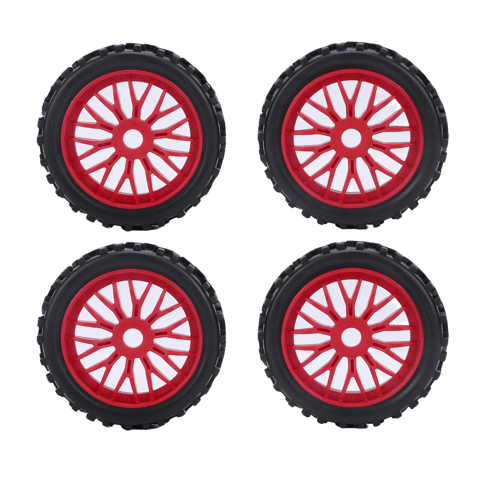 CHICIRIS Koła Samochodu Terenowego 1/8 RC, 4 szt. Gumowych Opon Zapasowych z doskonałą przyczepnością do Pojazdów Terenowych Serpent SRX8 i MP9 RC (czerwony)