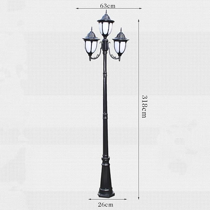 Lámpara de pie exterior de 318 cm de aluminio con pantalla acrílica blanca miniatura 3