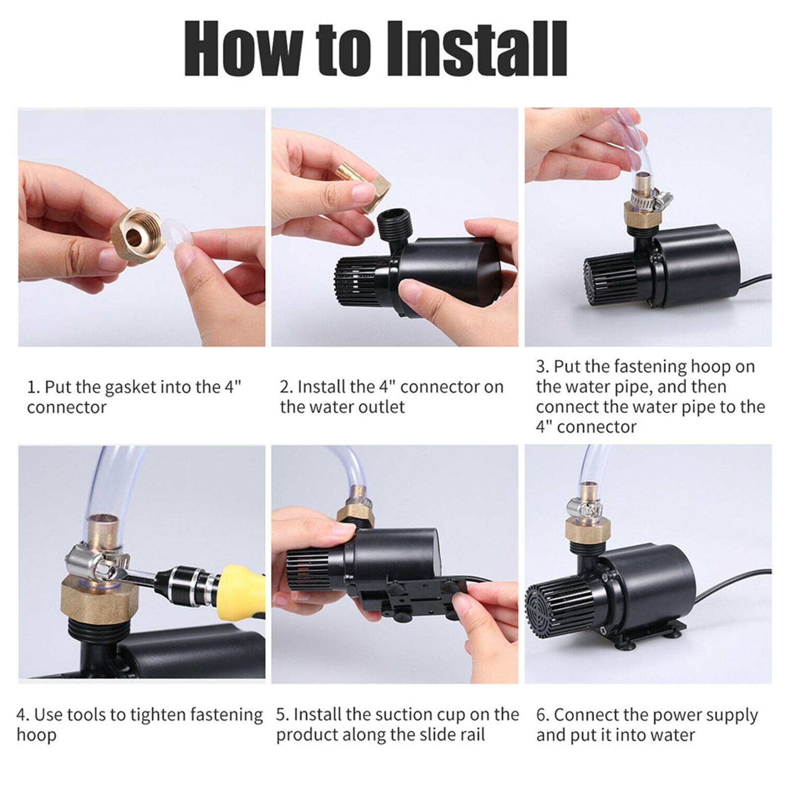 Mini Pompe à Eau Submersible 15W 800L/H,Pompe D'aquarium Ultra Silencieuse,Pompe de Bassin Submersible,Pour Aquarium,Étang,Fontaines de Jardin,Système Hydroponique