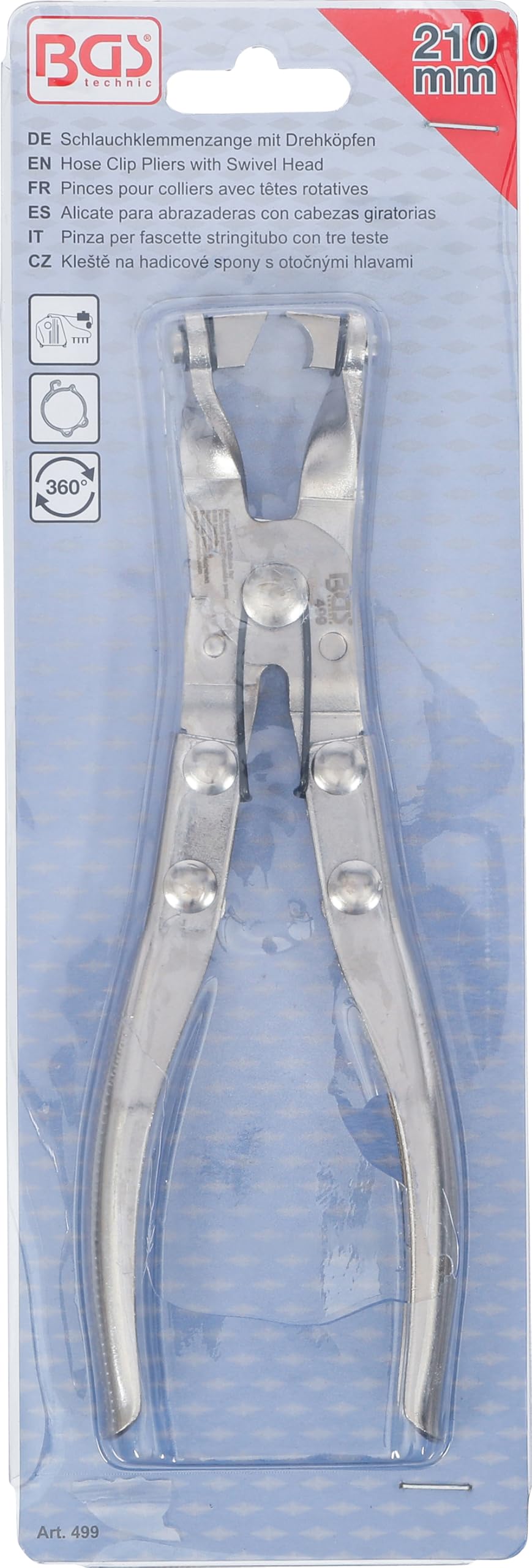 BGS 499 | Pinces pour colliers avec têtes rotatives | 210 mm