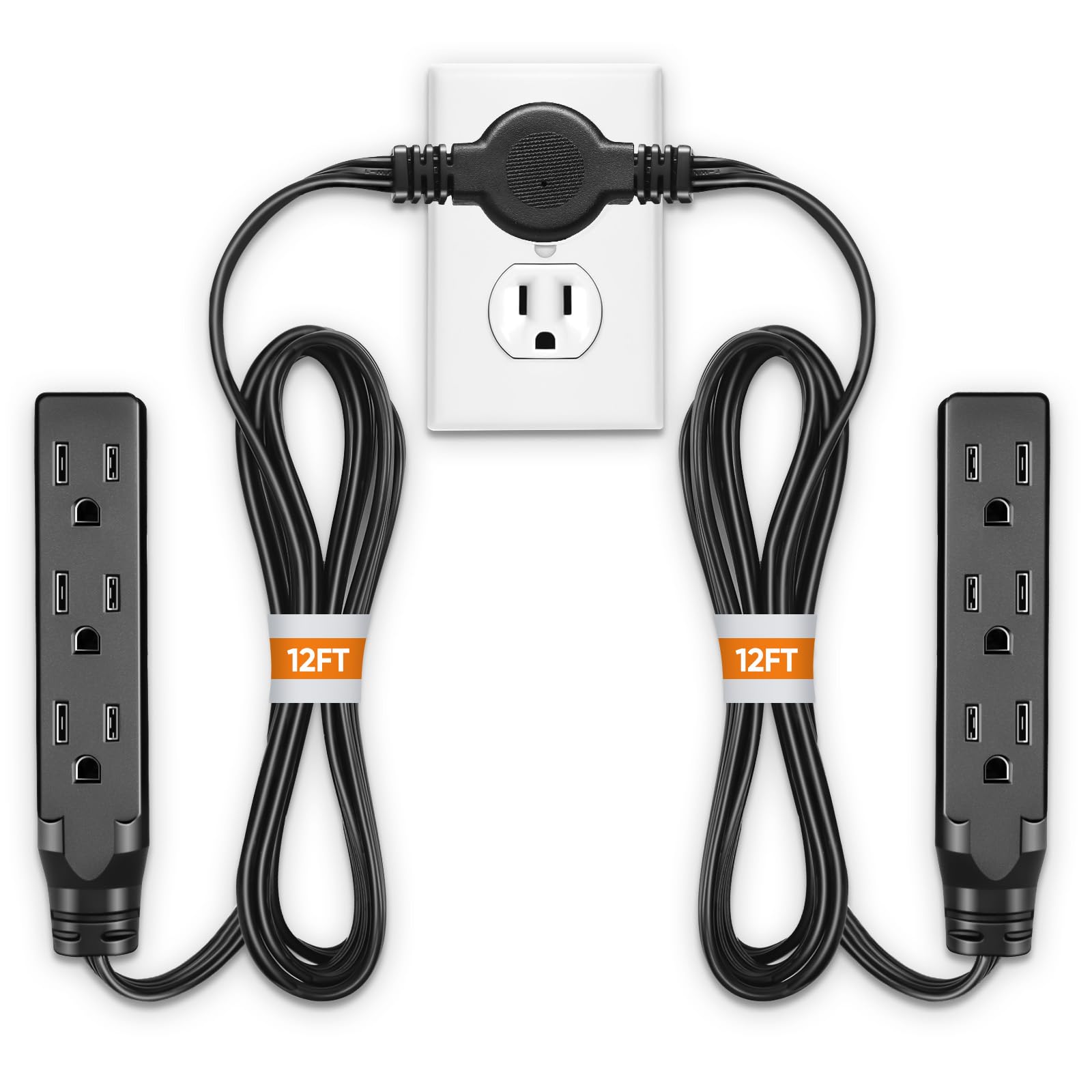 Amazon.com: Twin Extension Cord Power Strip - 24FT Dual Extension