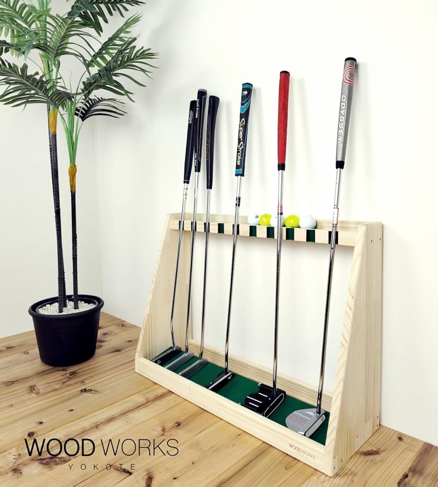 Amazon | 日本製 ゴルフクラブスタンド パター10本用 【色：ナチュラル