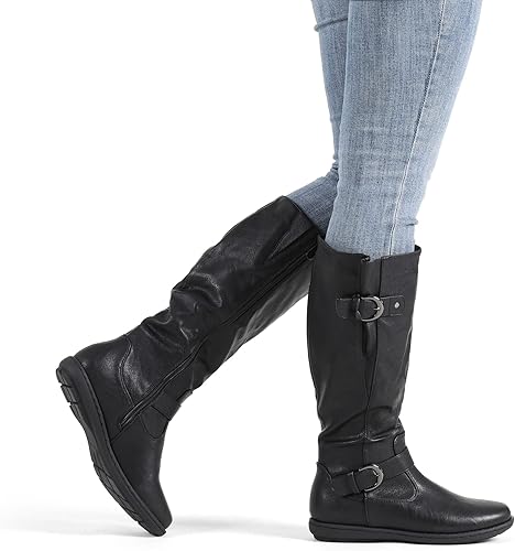 Miniatura 7 de DREAM PAIRS - Botas de invierno altas hasta la rodilla con forro de piel sintética para mujer