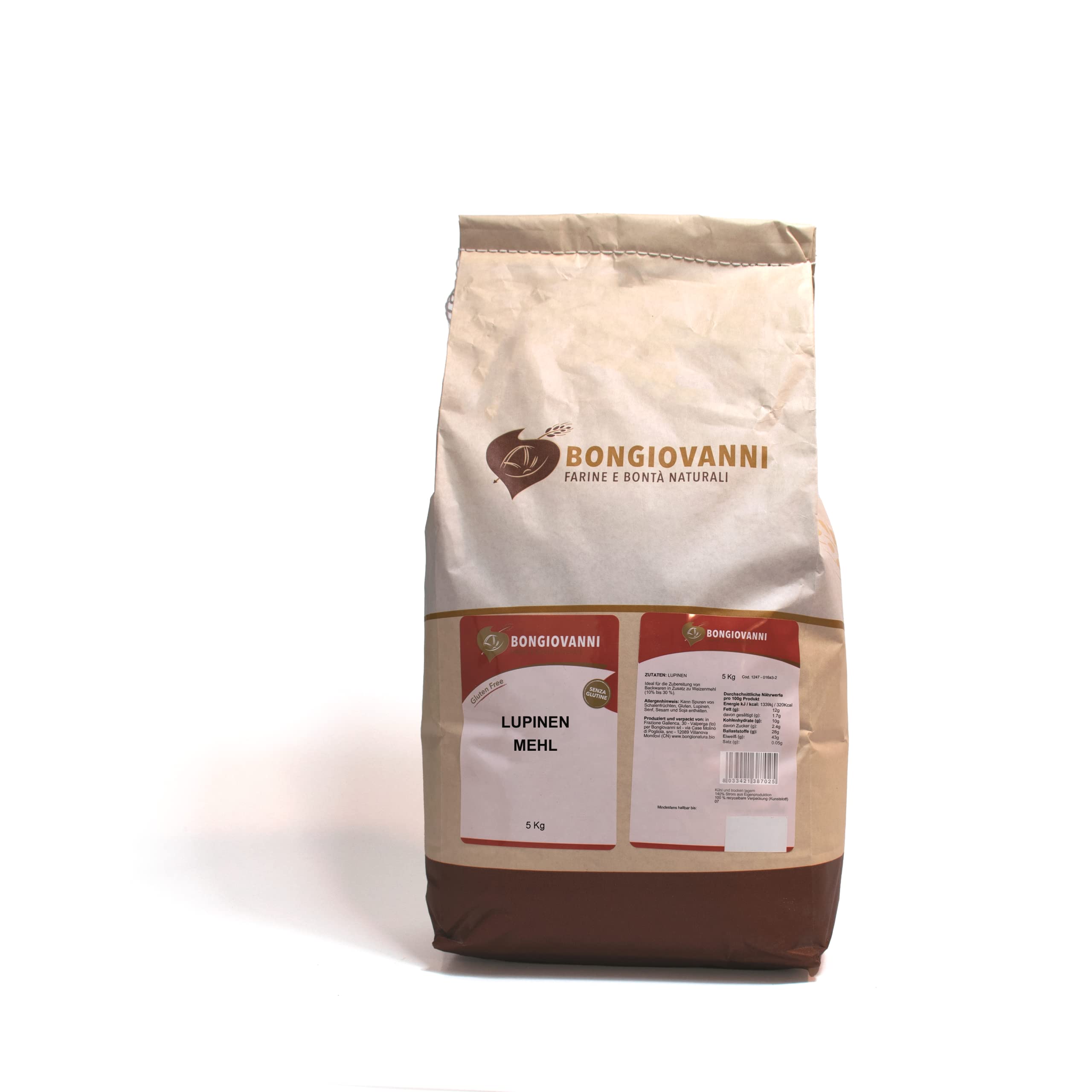 BONGIOVANNI FARINE E BONTA' NATURALI Farina di Lupini 5Kg