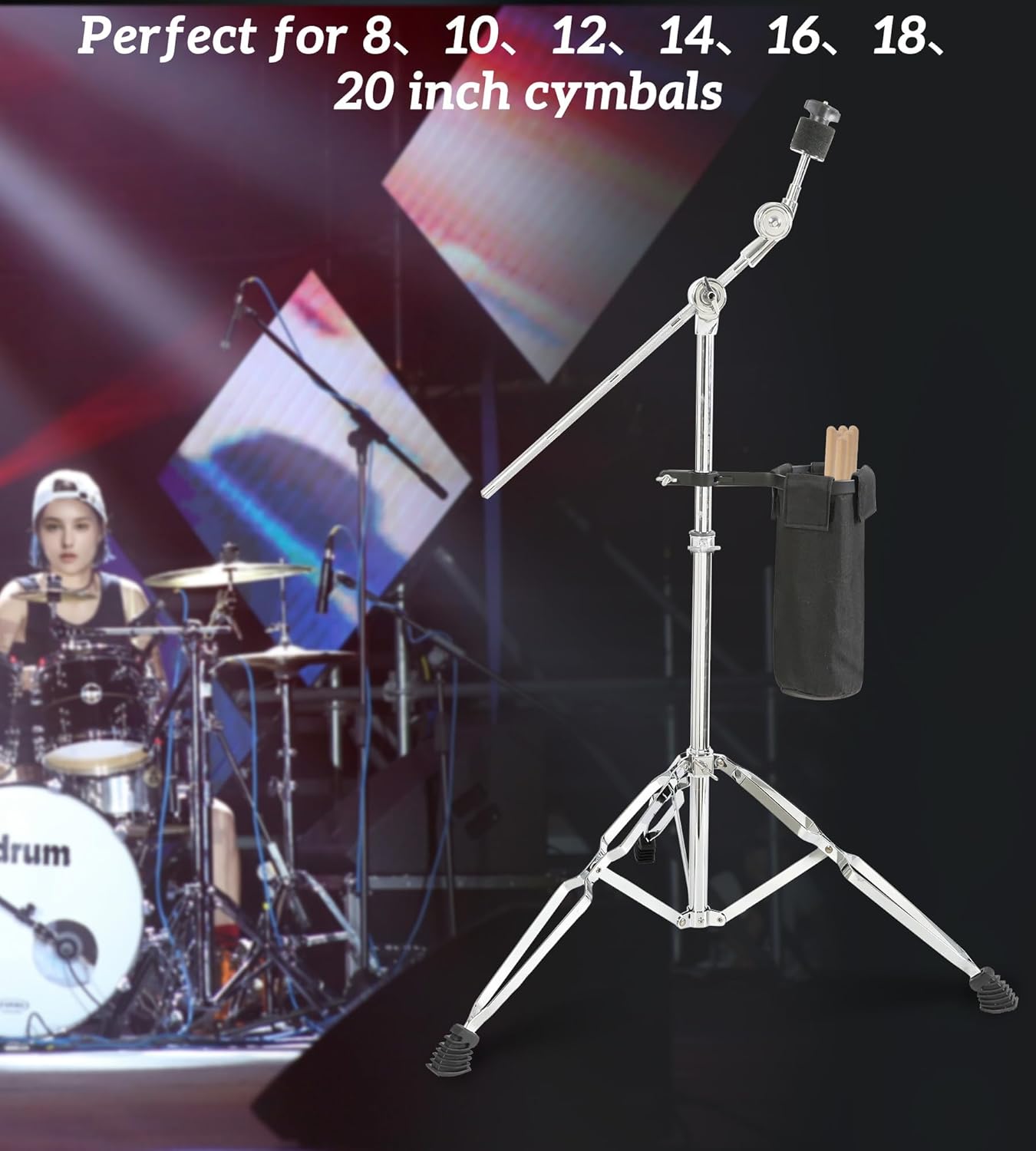 Cymbal Stand,Boom & Straight Stand Cymbal Stand,Cymbal Stand Pack,Cymbal Stands,Drum Stand,Crash Stand Adjust Height with Drumsticks Holder