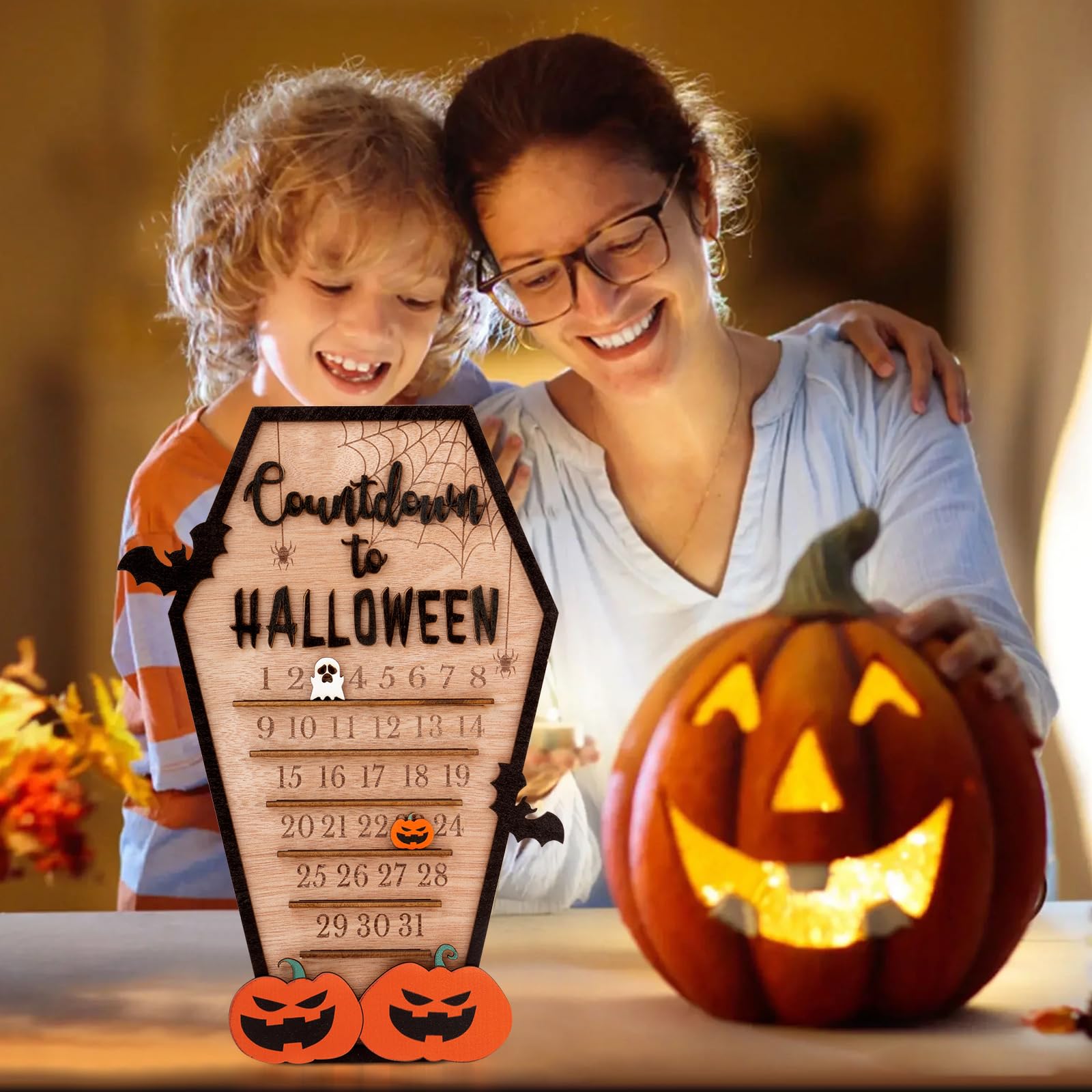 Feliciay Halloween Adventskalender 2024 - Vintage Countdown Kalender Mit Kürbis Design