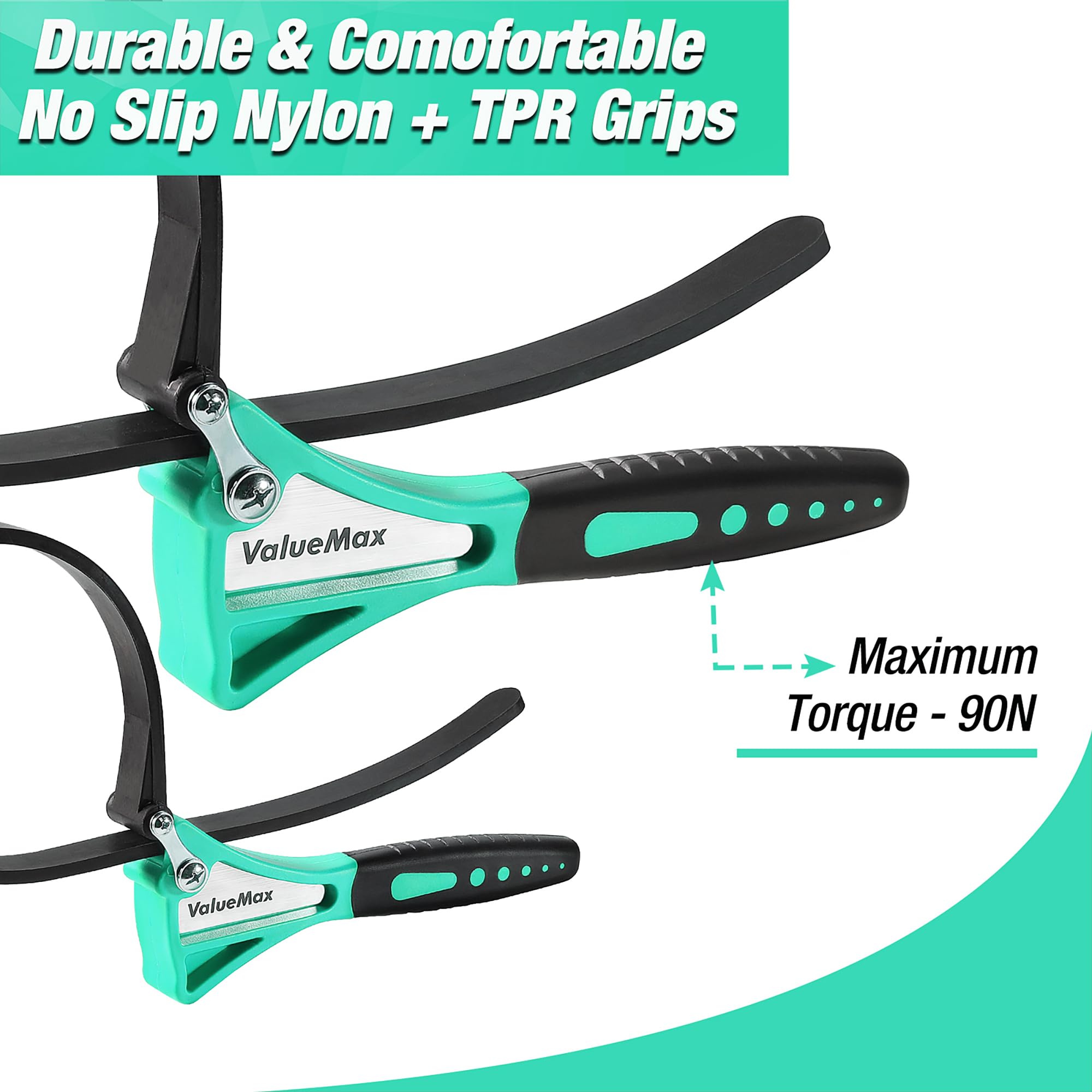 2-Piece Rubber Strap Adjustable Wrench Set Diameter 4" And 6", Oil Filter Pipe Jar Opener Strong Grip Plumbers Universal Spanner For Drain Sewer Cap Sink Pliers Nut Shower Head Valve Removal