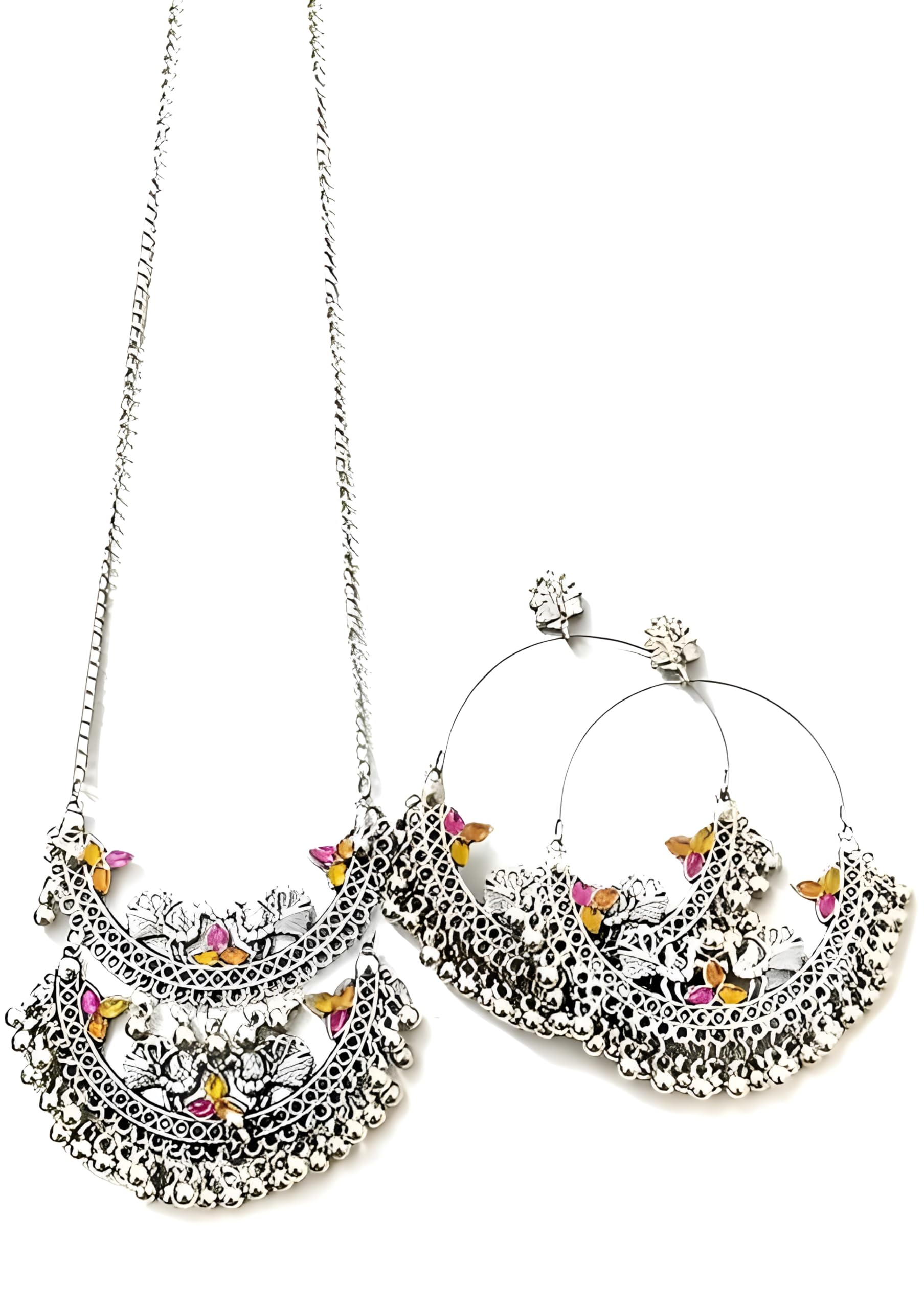 mk collections Stylish Oxidized Silver Peacock Necklace Set | Jewellery Accessories for Women & Girls (B0BXWZKNVZ) Amazon Price History, Amazon Price Tracker