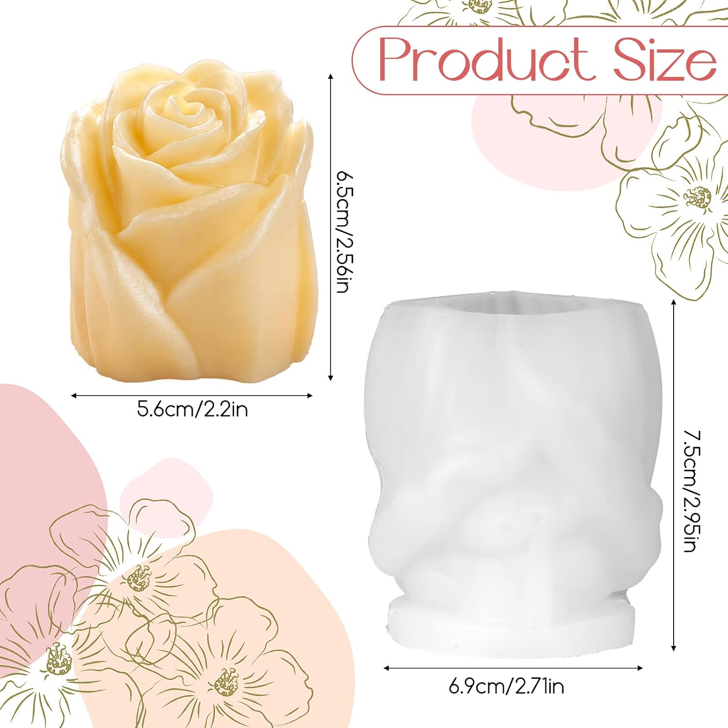 Flower Candle Silicone Molds, Tulip Bud Flower Silicone Candles Molds | Candle Making Mold Candle-Mold for Candles & Resin & Soap Craft Supplies Gypsum CraftS and Home Decor