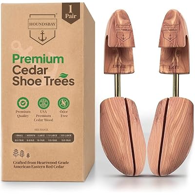 HOUNDSBAY Cedar Shoe Tree - Shoe Trees for Men & Women, Sneakers, Widener & Shaper