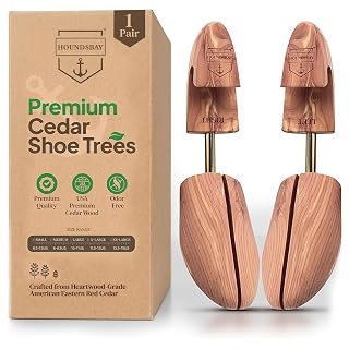 HOUNDSBAY Cedar Shoe Tree, Shoe Trees for Men & Women - Shaper & Stretcher