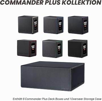 Mage Tech Commander Plus Collection - 6 Commander Plus Deck Boxes & 1 Overseer Storage Case - Grey