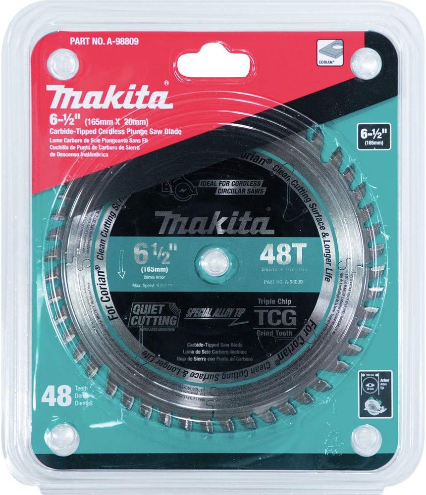 Makita A-98809 6-1/2" 48T Carbide-Tipped Cordless Plunge Saw Blade