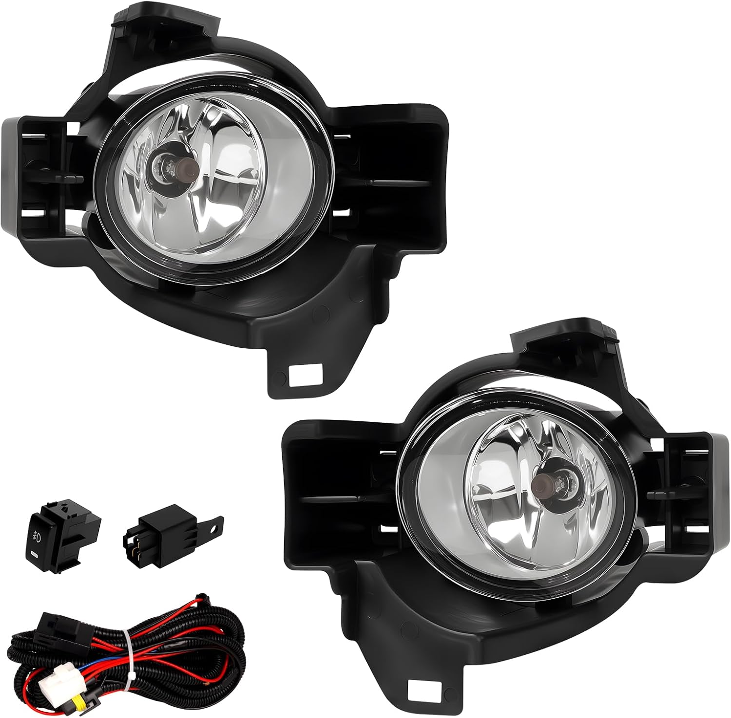 Boxlight Fog Lights Assembly for 2010 2011 2012 Altima Fog Lights Kit with H11 12V 55W Halogen Lamps Fog Lighs Wiring Harness