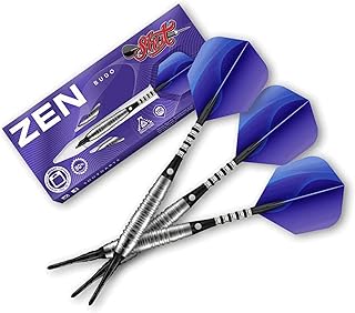 Shot! Darts Plastic Tip, Zen Budo (18g/20g) 80% Tungsten, Center Balanced, Bomber Shape, Handcrafted Professional Darts & Flights Made in New Zealand, Plastic Tip Darts for Electronic Dartboard