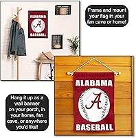 Vista 5 de College Flags & Banners Co. Bandera de jardín de béisbol Alabama Crimson Tide
