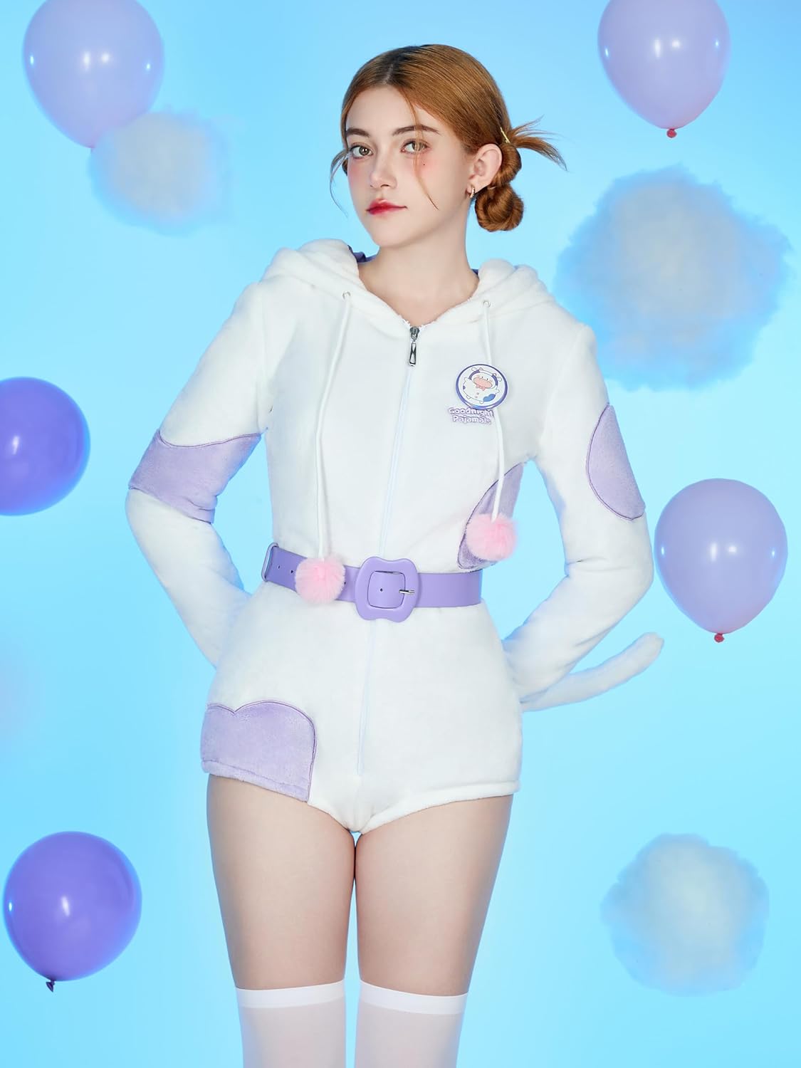 Micotaku Goodnight Pajamals Cow Momo Women Romper Home Wear Onesie Pajama - Image 2