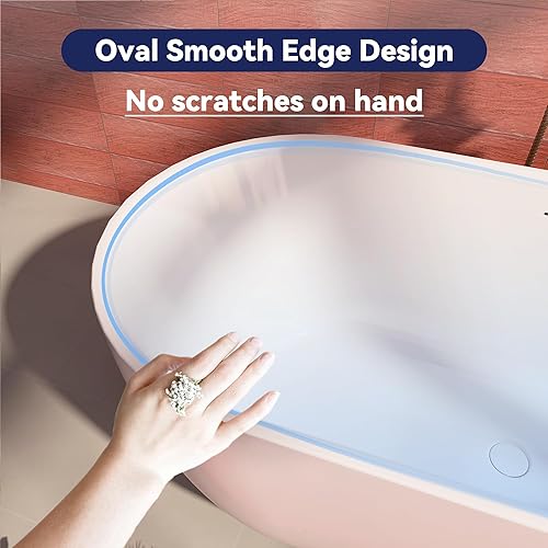 Miniatura 40 de Bañera independiente de acrílico de 67 pulgadas, bañera independiente, bañera de remojo, certificado cUPC, CM (blanco brillante)