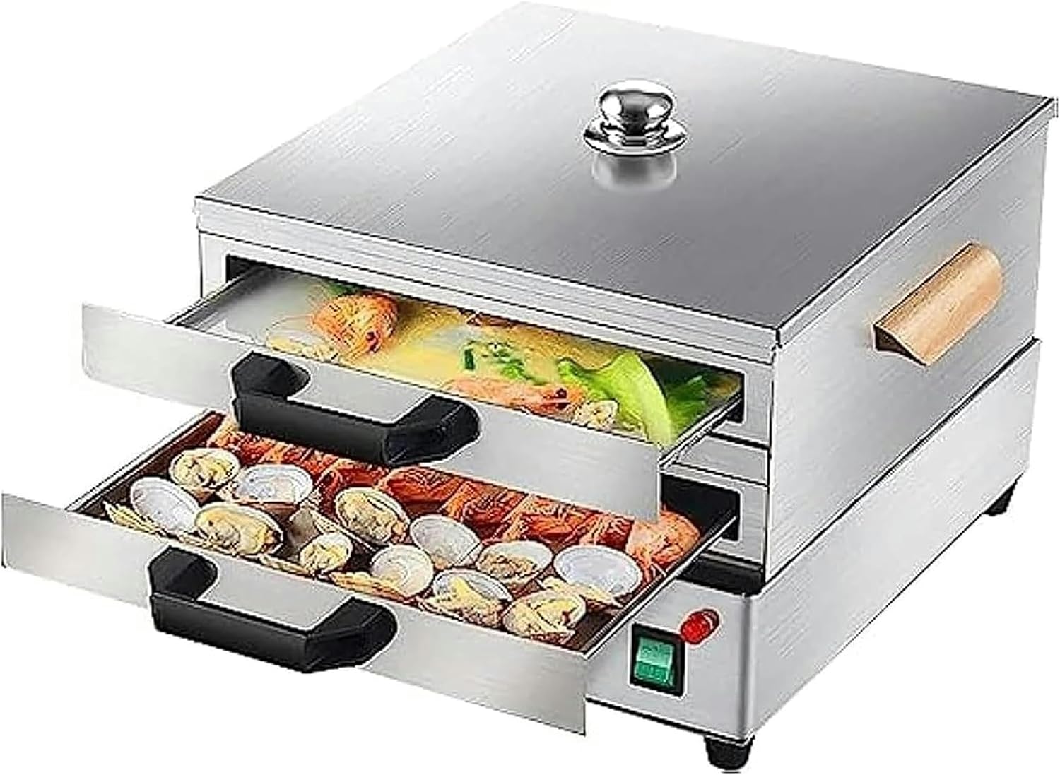 Rice Noodle Roll Steamer, Vermicelli Roll Machine, Multifunctional Steamer Machine, for Household Cooking Dim Sum Buns Dumplings-