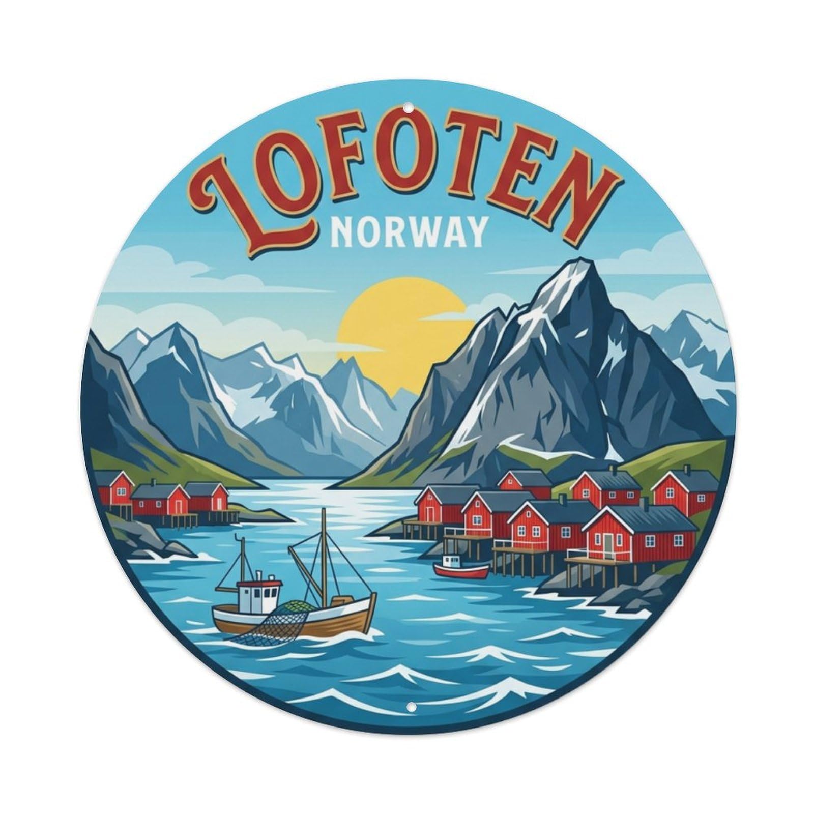 Galvaxio Style Retro Travel Norway Lofoten Metal Tin Sign