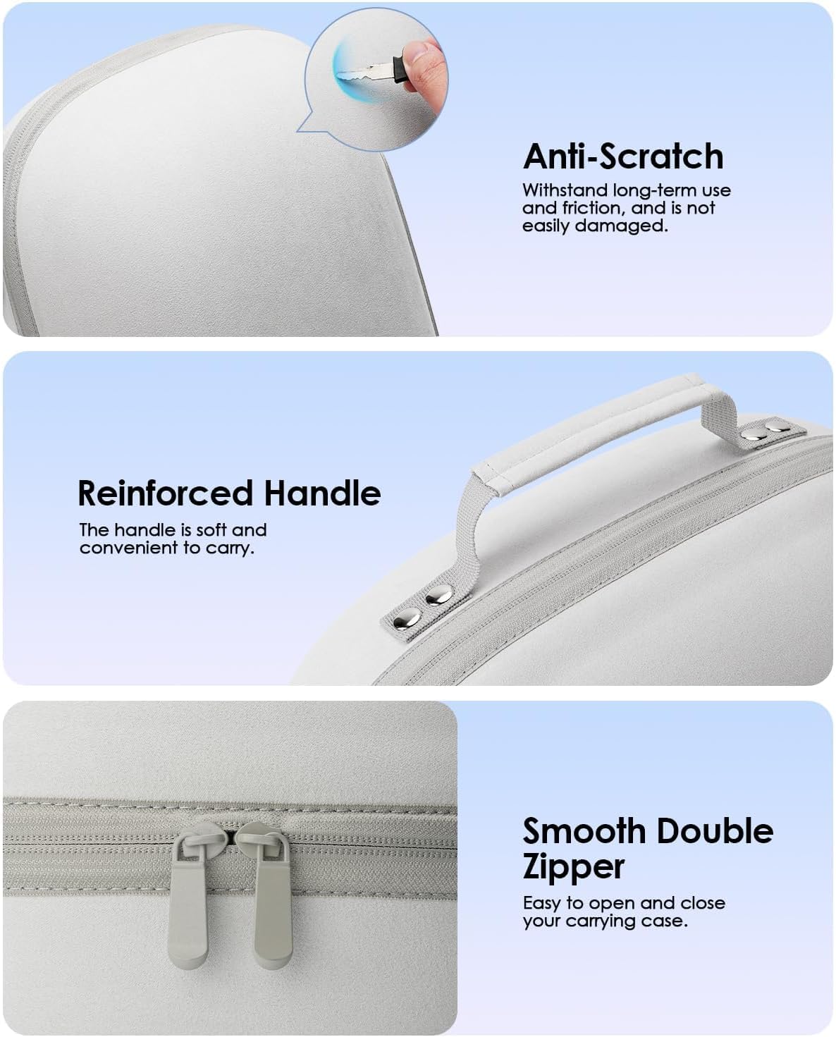 Aubika 2 in 1 Hard Shell Case for Meta Quest 3/3S, Halo Headset Compatible, No Disassembly Required, Dual Mode Display & Portable Carry, Shockproof VR Storage Case for Travel & Home (Gray)