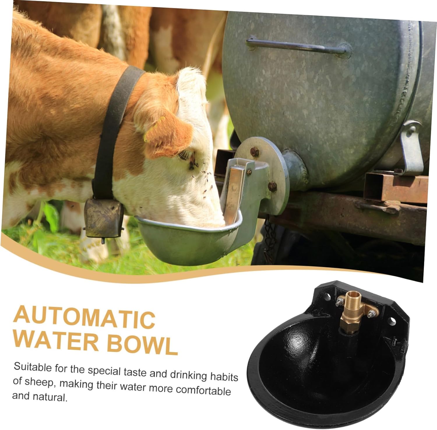 SUPVOX Large Capacity Automatic Waterer for Livestock Durable Cast Cow Water Bowl with Valve for Cattle Sheep Horses and Pigs Outdoor Water Feeder