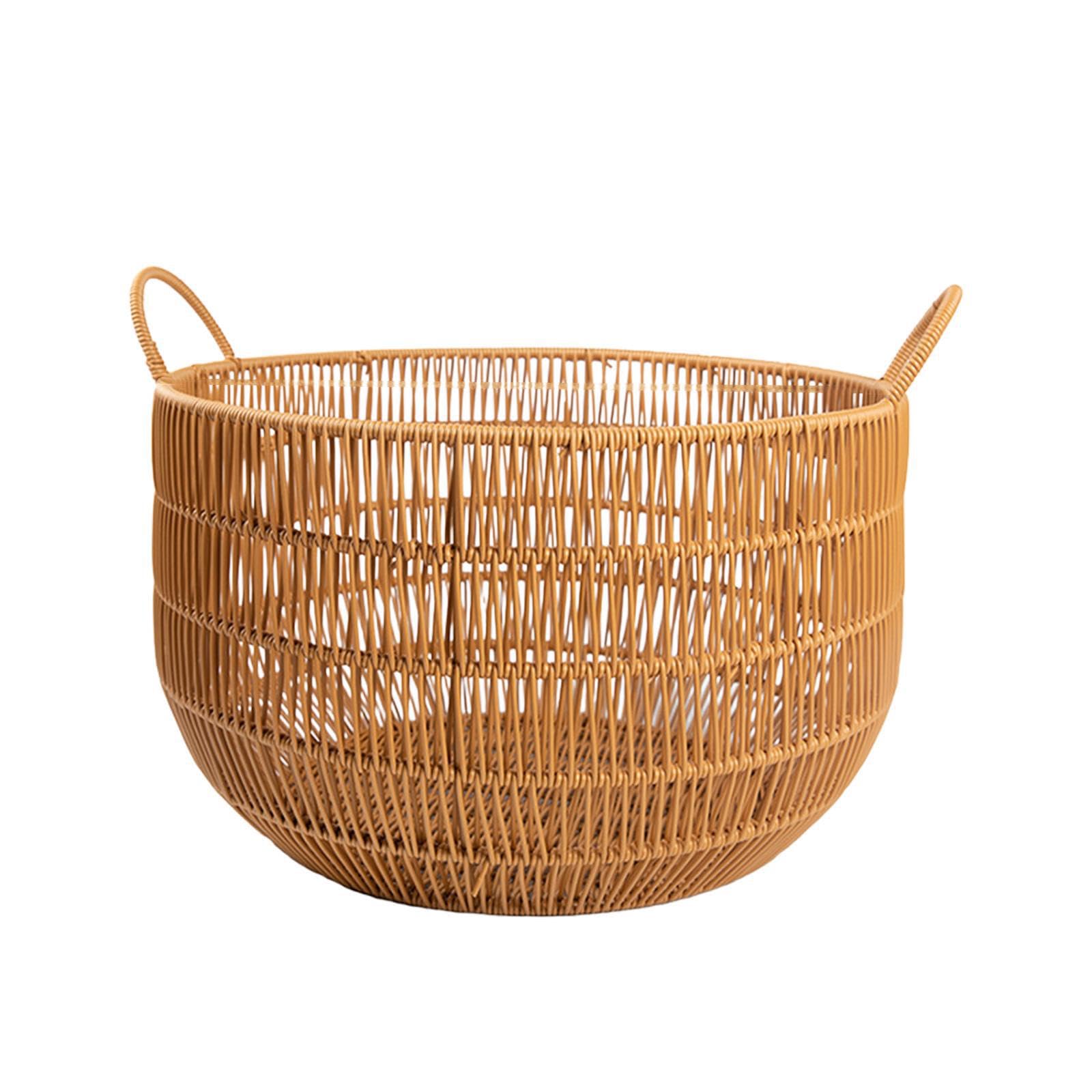 Cesto portabiancheria con manico, robusto contenitore intrecciato, | capacità per un facile accesso al bucato, cesto intrecciato con manico per bagno del dormitorio