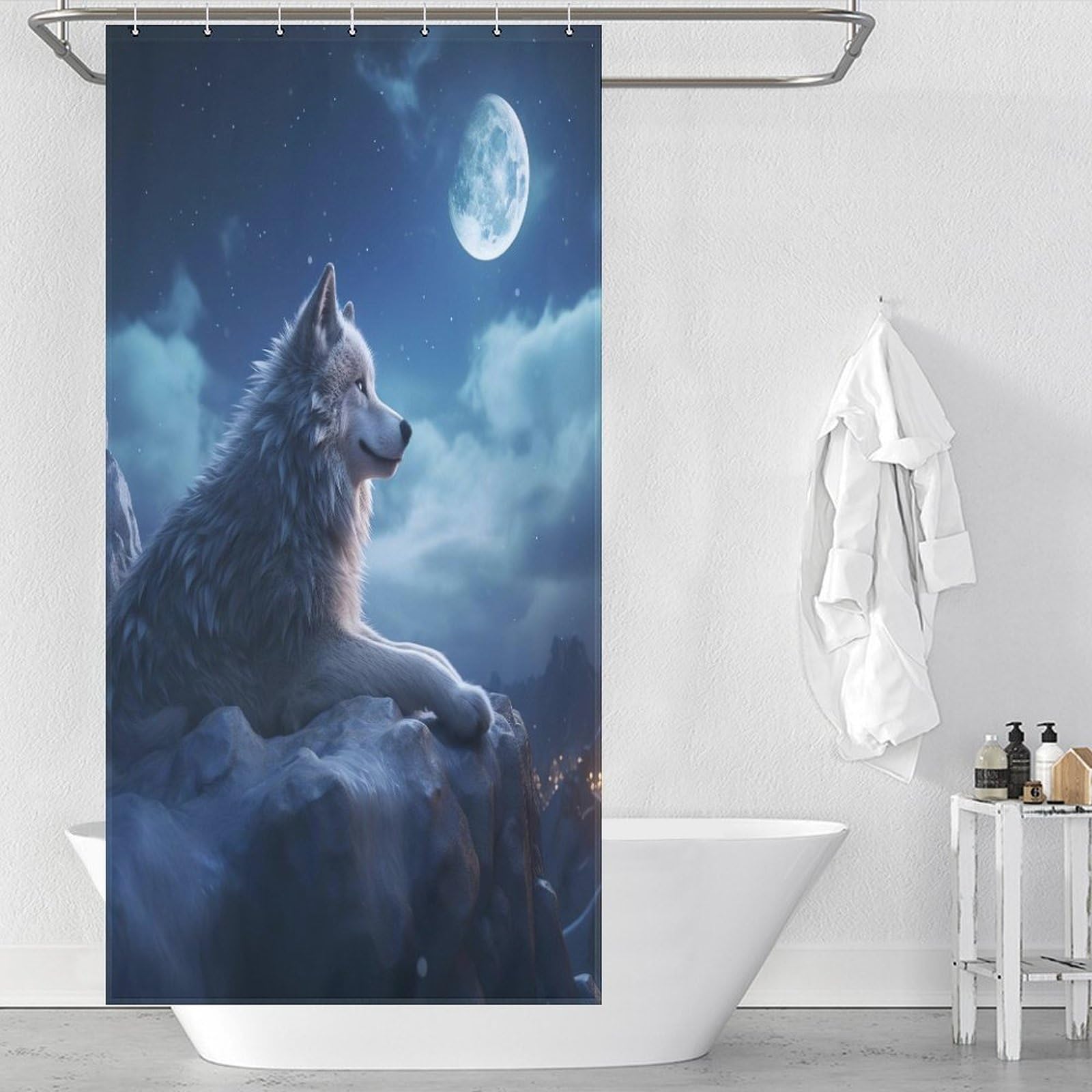 Rideau de baignoire renard pour créer une salle de bain nature