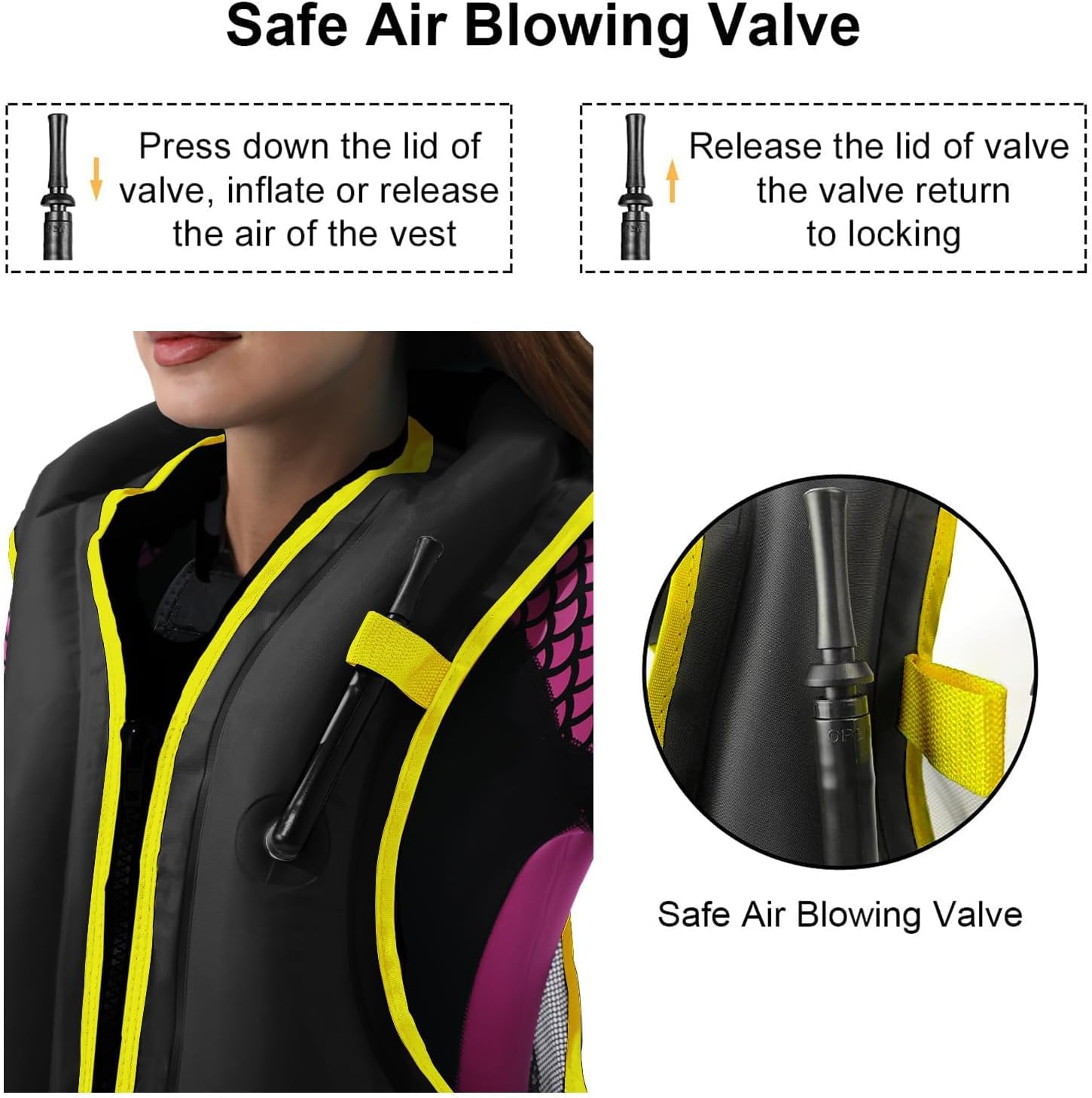 Rrtizan Inflatable Snorkel Vest for Adult, Travel Snorkeling Vest for Swimming, Snorkeling, Paddleboarding, Swim Vest Adult Suitable for 90-220lbs