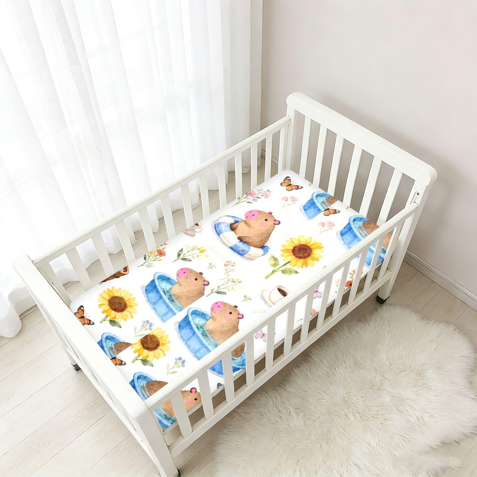 Babybettlaken mit niedlichem Cartoon-Motiv, für Jungen und Mädchen, Baumwolle, weich, für Kleinkinder, Dekoration, 1 Stück