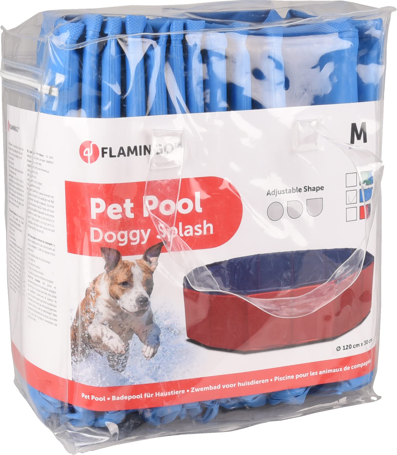 Flamingo Piscine pour Chiens - 120 x 30 cm - Matériau synthétique - Pliable - Aucune Pompe à air n'est nécessaire pour Installer la Piscine