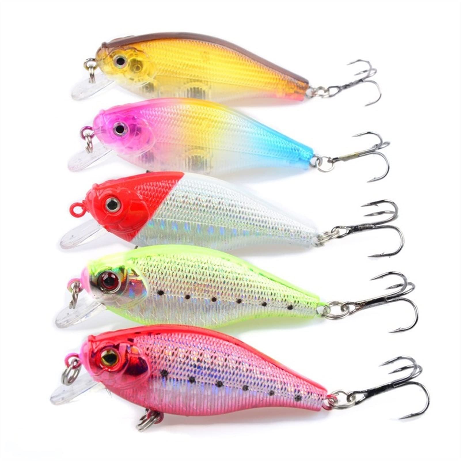 Soft Fishing Köder, Harter Angelköder, 10 Stück, Angelköder, 3D-Augen, Harter Köder, Barsch-Angelgerät, 6,5 cm, 7,2 g, for Süßwasserforelle, Barsch, Lachs. Einfach und praktisch