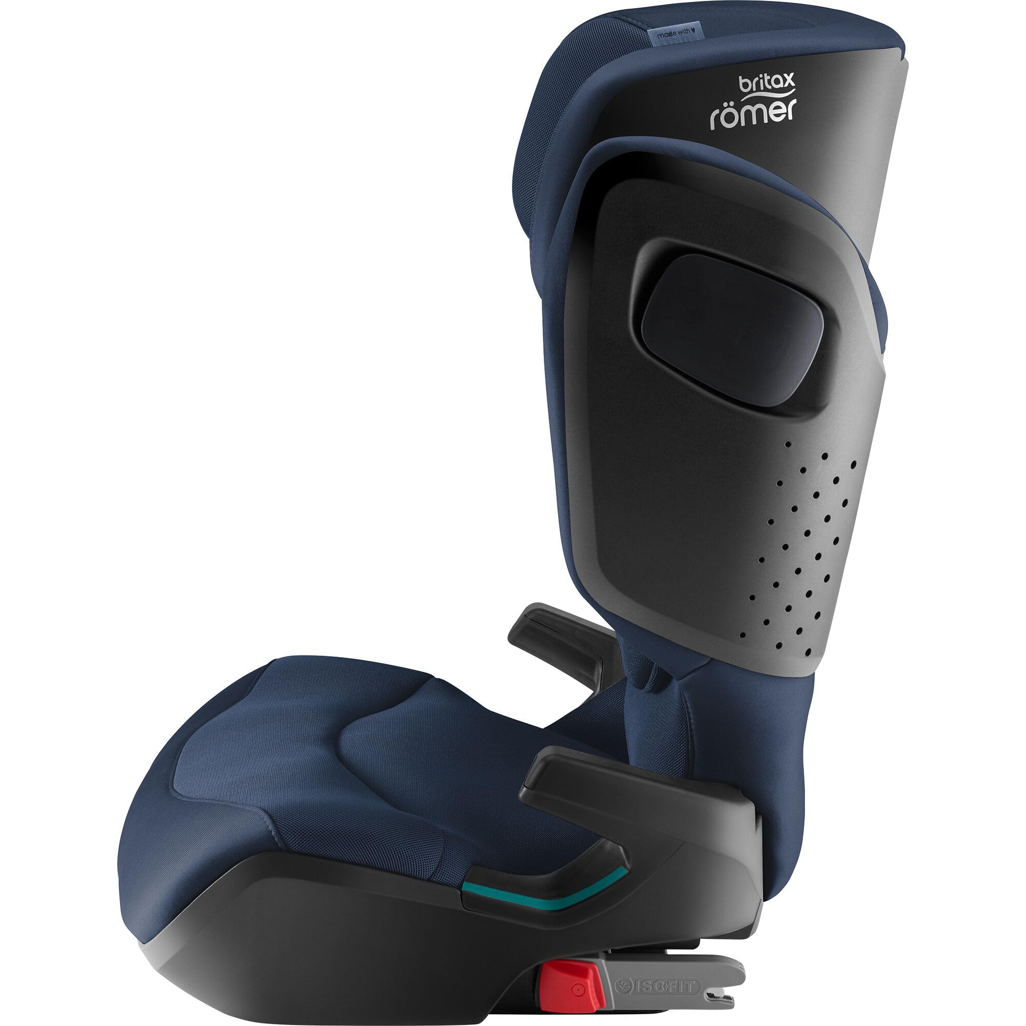 BRITAX RÖMER Fotelik samochodowy dla dzieci KIDFIX PRO M, dla dzieci od 100-150 cm (i-Size) z ISOFIX i bez, 35-12 lat, niebieski - styl