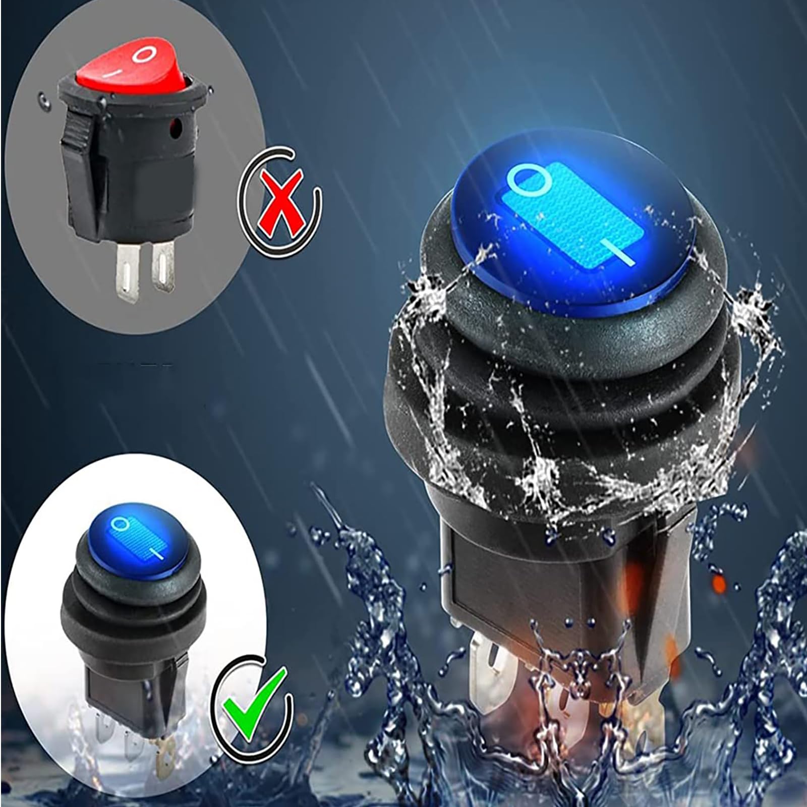 Amazon.co.jp: 8個セット 12V-24VDC 20A防水ロッカートグルスイッチ3