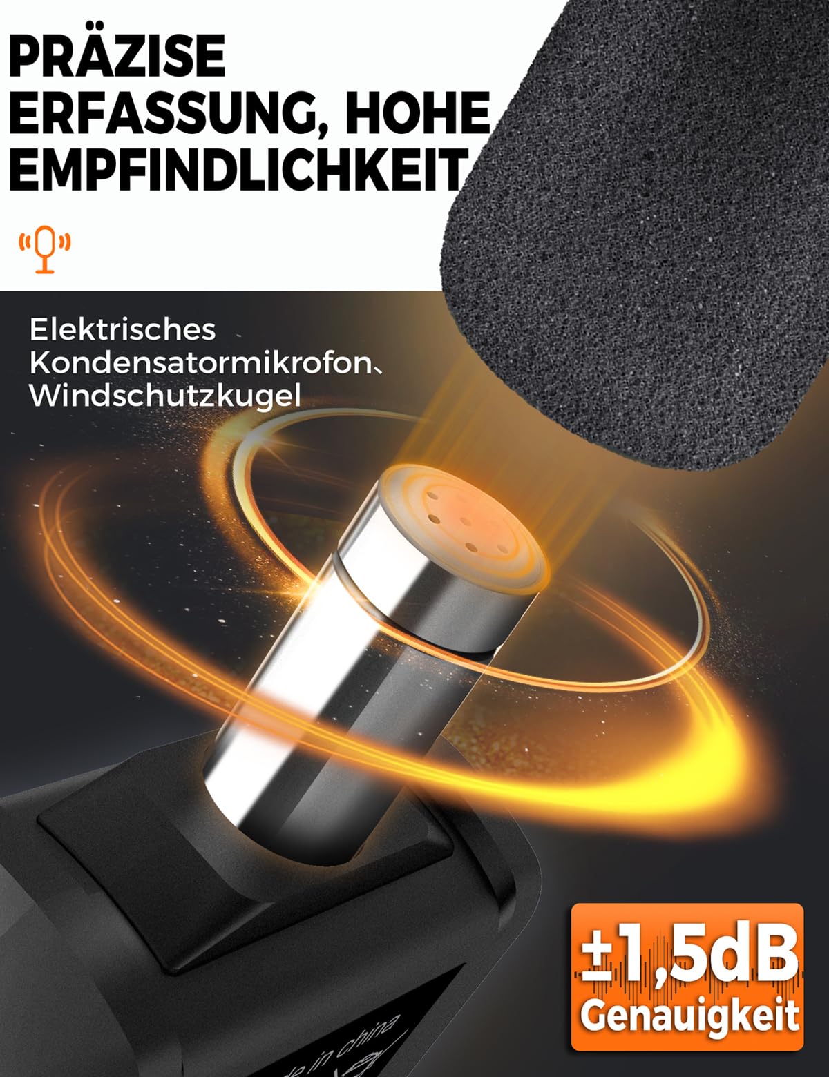 SL01 Dezibel Messgerät,30-130dB Schallpegelmessgerät,Mit A/C-Gewichtung,Datenspeicherung,Maximum/Minimum),Präzises db Messgerät für Professionelle,Industrie & Privatgebrauch