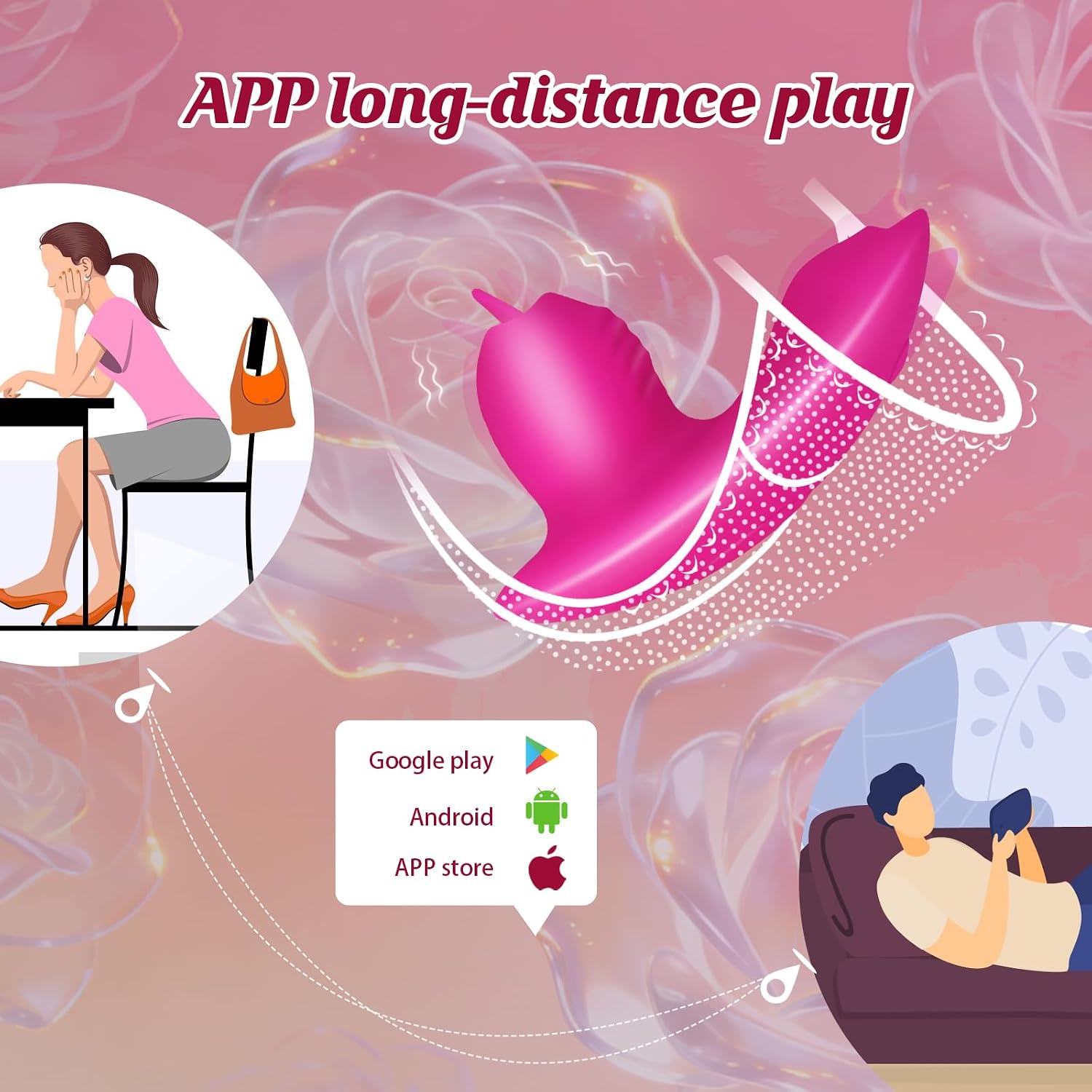 Mini Panty Wearable Vibrator, G Spot Clitoral Sex Toys, Rose