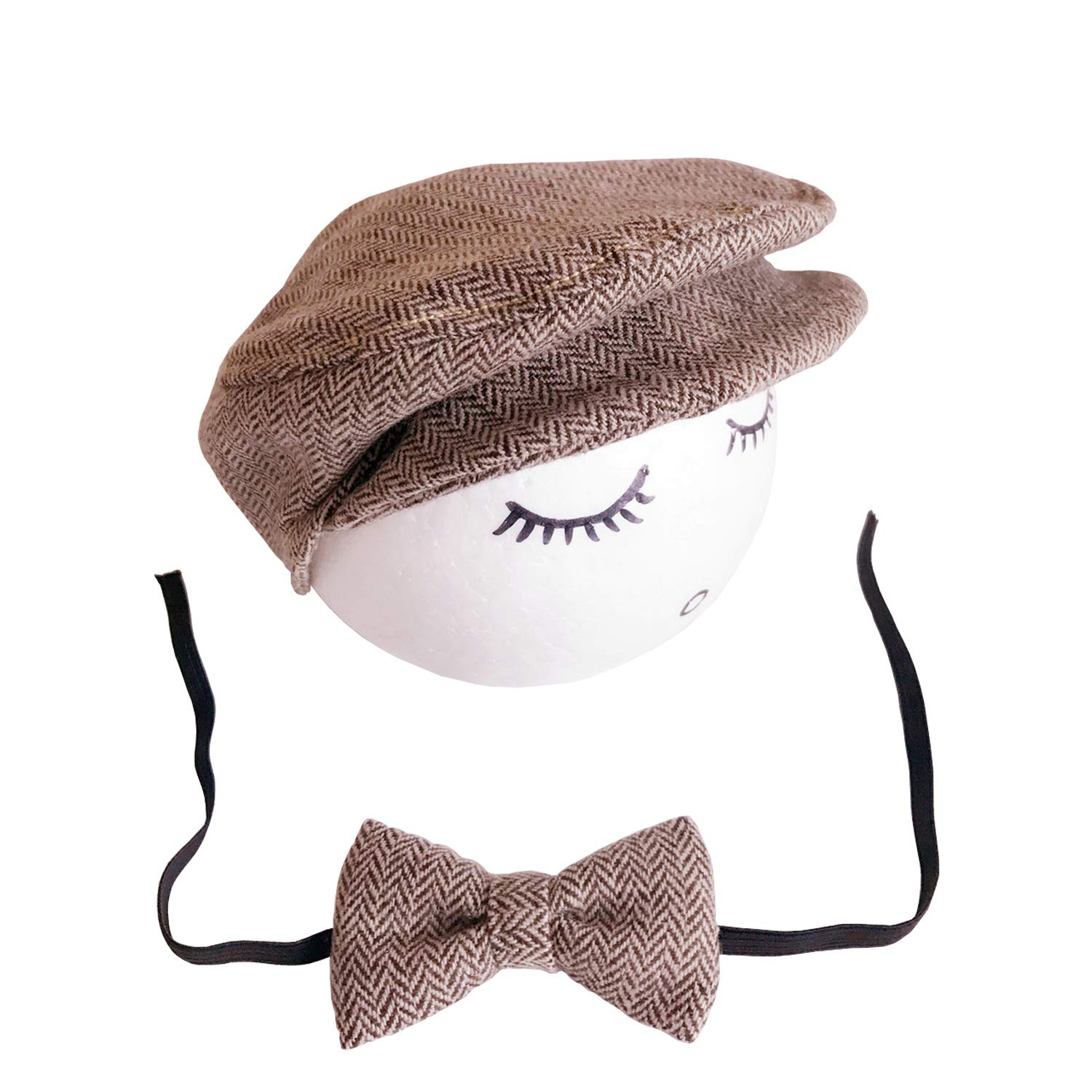 SHARELY SHEEP Newborn Photography Props for Infant Baby Boy Girl Photo Shoot Gentleman Bow Tie Hat Outfits Set