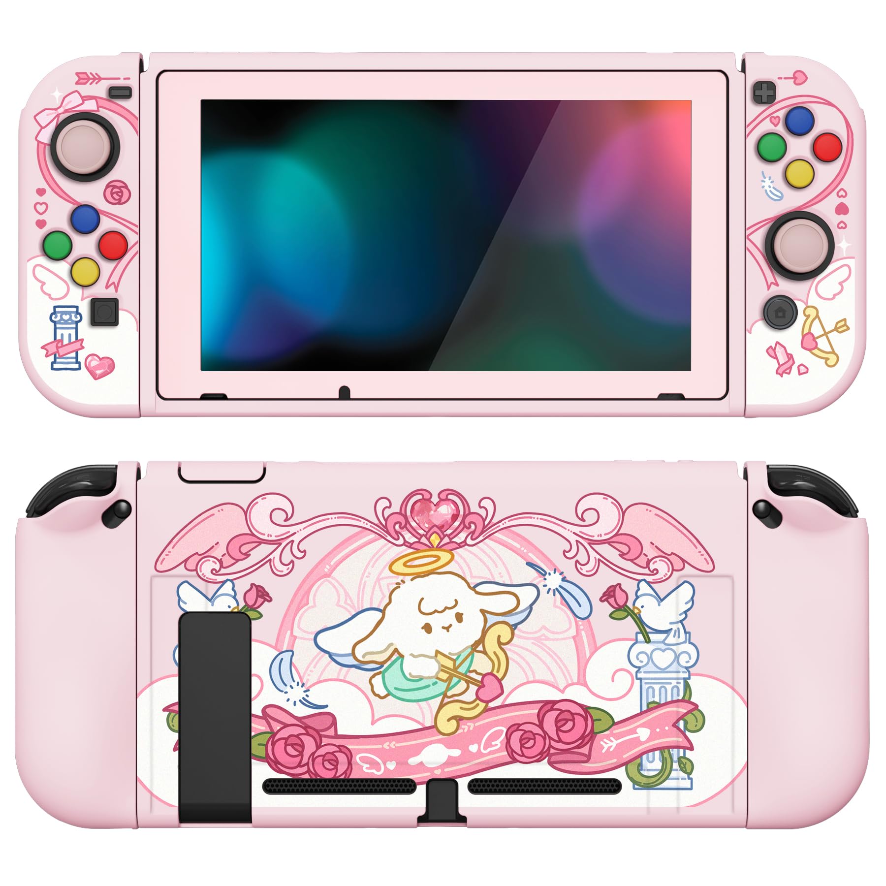 playvital ZealProtect Soft Protective Case for Nintendo Switch, Flexible Cover Protector for Switch with Tempered Glass Screen Protector & Thumb Grips & ABXY Direction Button Caps - Donut Odyssey — view 39