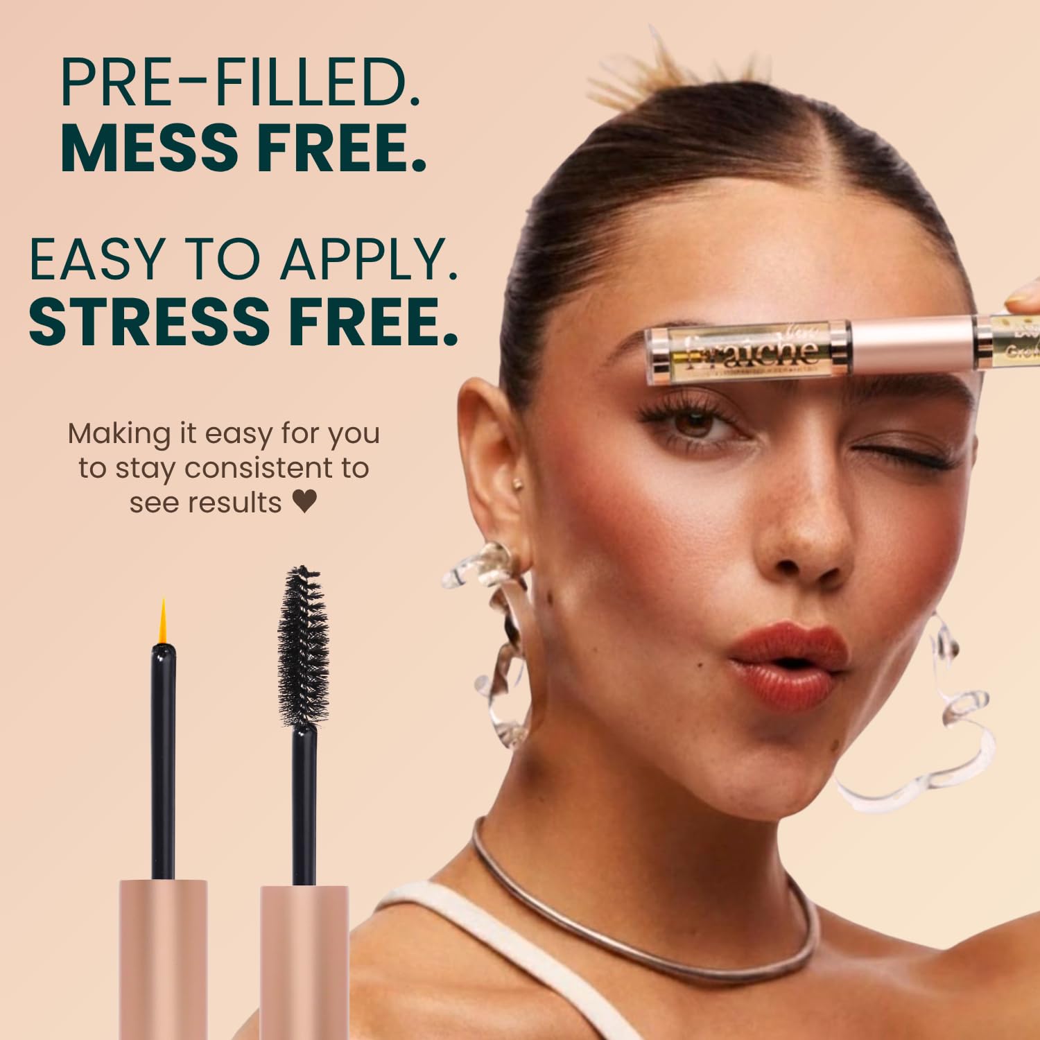 Live Fraiche USDA Organiczny olej rycynowy do rzęs i brwi – Cold Pressed Castor Oil Eyelash Eyelash Growth Serum z tubką do rzęs – Caster Oil Eye Growth Serum Best Seller Eyelash Conditioner Lash
