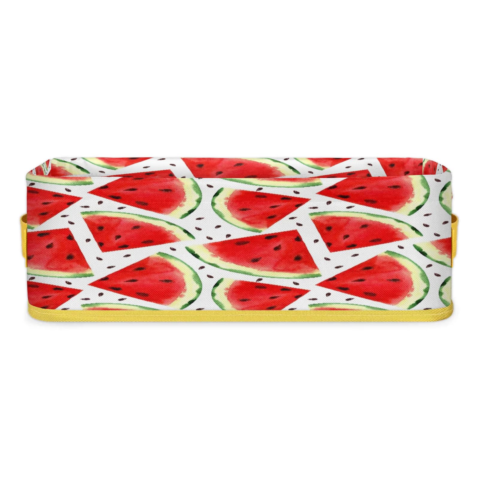 Watermelons Fruits Pattern Bathroom Storage Basket Waterproof Foldable Storage Bins with Handles Decorative Toilet Paper Storage Basket for Organizing for House Bathroom Toiletries Set of 2