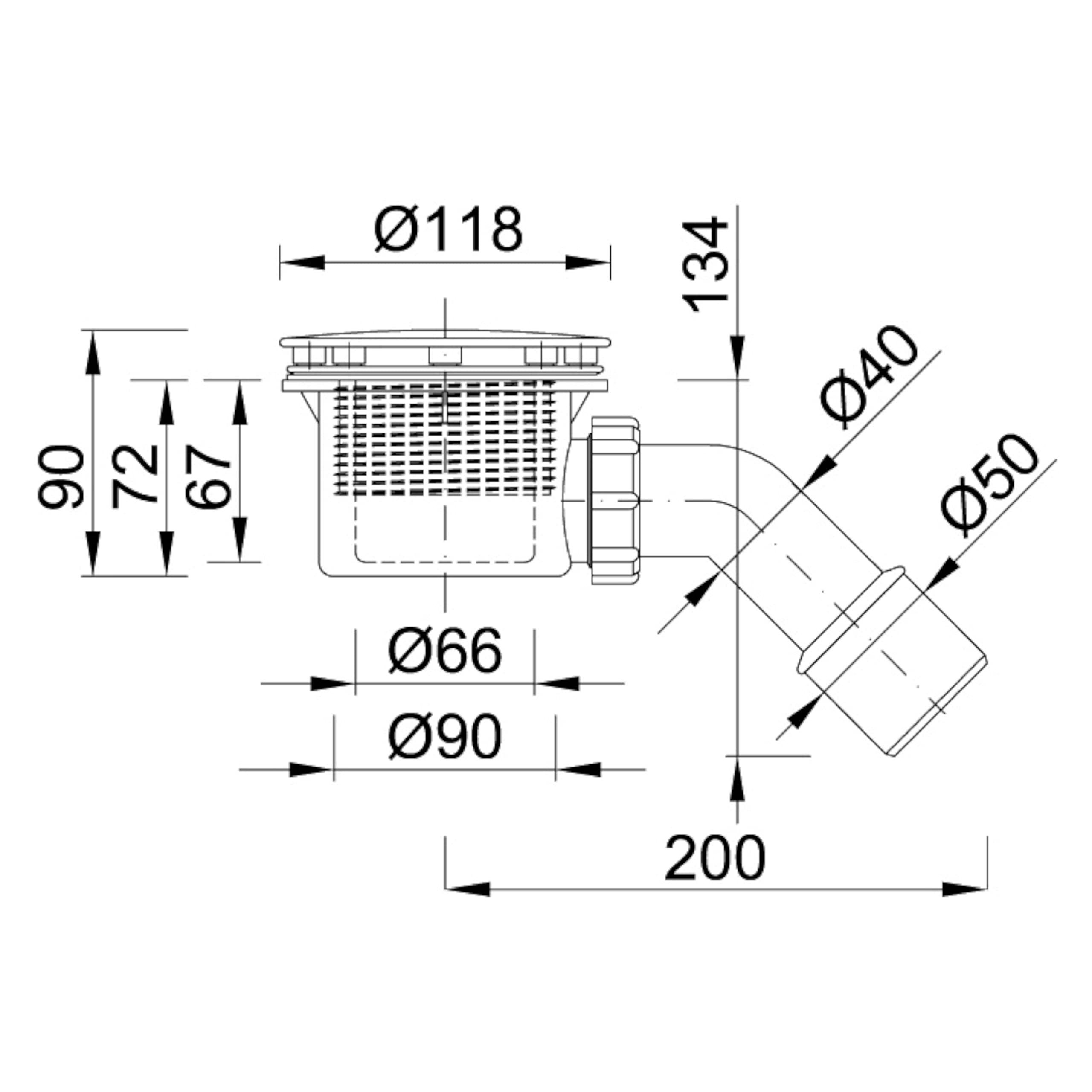 Scarico Per Doccia Con Sifone 60 Mm – Raccordo Bianco Per Piatto Doccia - 2