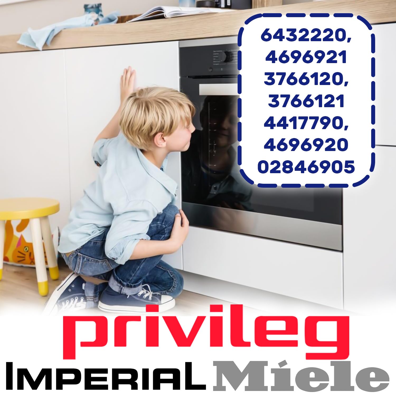 Uszczelka Drzwi Piekarnika 480 x 340mm z Oryginalnym Kodem 6432220 4696921 3766120 3766121 4417790 4696920 02846905 dla Miele dla Imperial dla Privileg - Gumowa Uszczelka z 4 Haczykami - MONTERAL | 02846905 dla Quelle - Uszczelka piekarnika z 4 hakami - 1