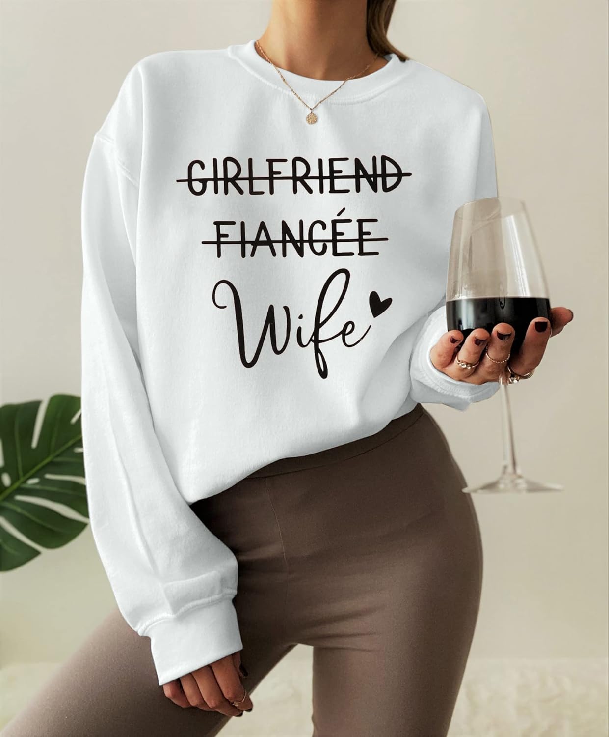 JINTING Wifey Sweatshirt for Women - Girlfriend Fiancee Wife Honeymoonin Bride to Be Engagement Gift Pullover - Image 2
