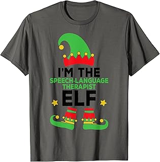 Speech Language Therapist Elf Holiday Matching Christmas T-Shirt