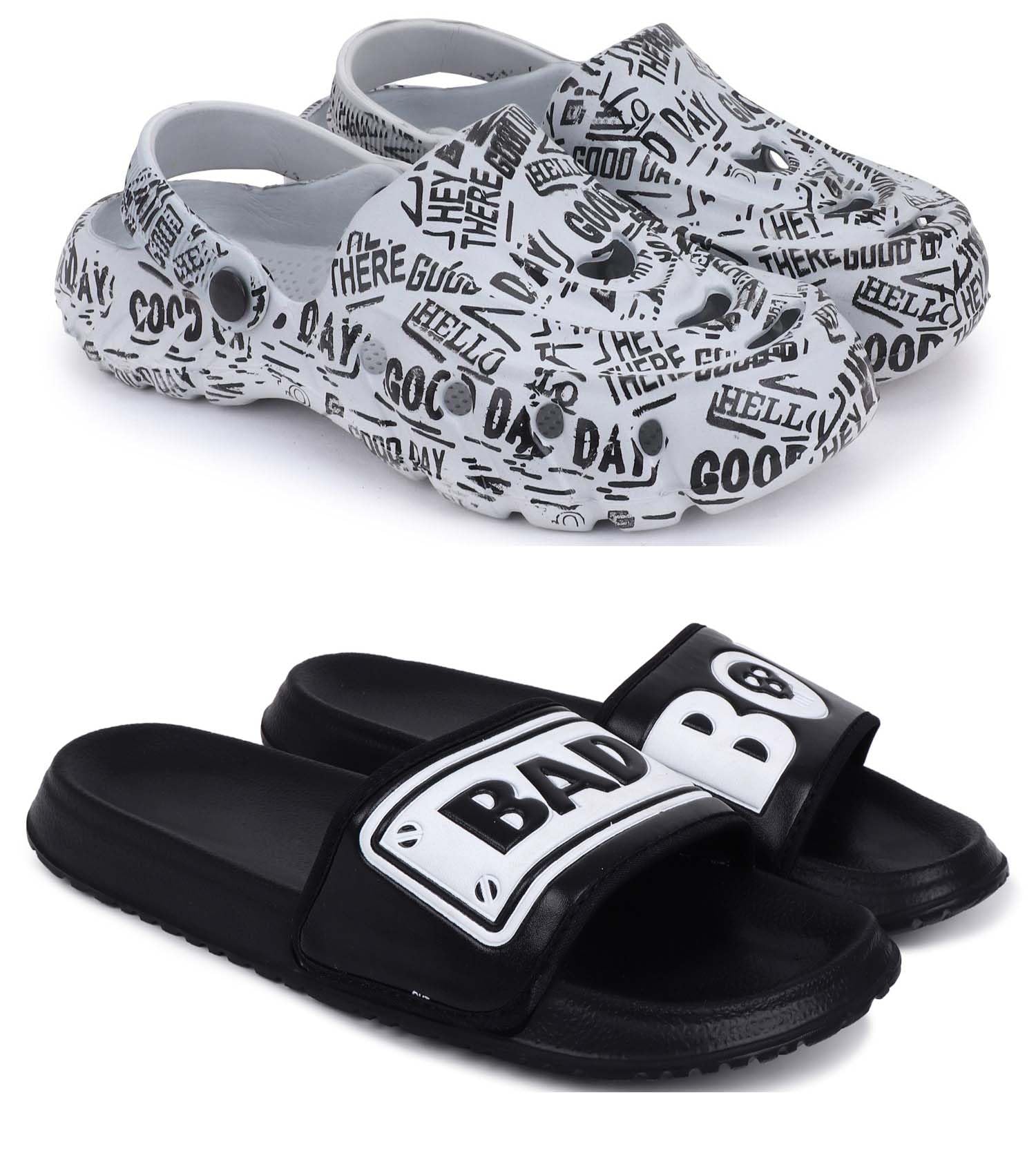 pampy angel Combo Pack of 2 Slipper/Flip Flops/Slides/Clogs/Sandals for Men (Cl-Guday Vs Badboy, Big Star)-picture-34