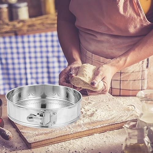 Miniatura 9 de DOITOOL Molde desmontable de 10 pulgadas redondo antiadherente para tartas de queso de acero inoxidable con parte inferior extraíble, moldes con