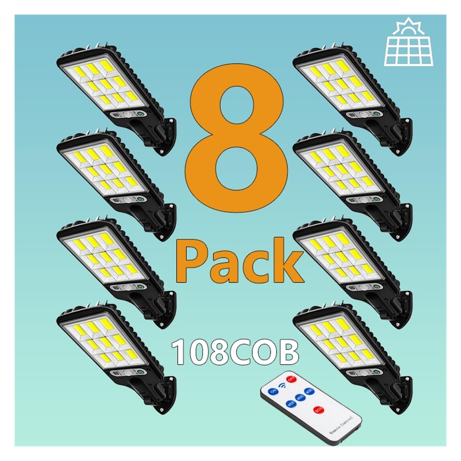 Lampy Solarne Zewnątrz, Solar Street Lights Outdoor 1~8 Pack lampa słoneczna wodoodporna z 3 trybami czujnik ruchu oświetlenie bezpieczeństwa do ścieżki ogrodowej Yard Patio,Do ogrodu, ulicy, weran